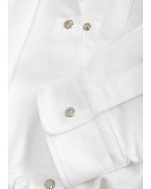 Moncler White Cropped Cotton Shirt