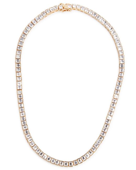 Kenneth Jay Lane White Crystal-embellished Necklace