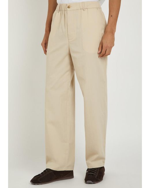 FRAME Natural Straight-Leg Cotton Trousers for men
