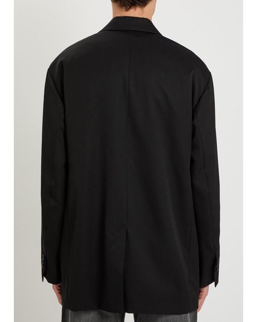 Ssstein Black Oversized Wool Blazer for men