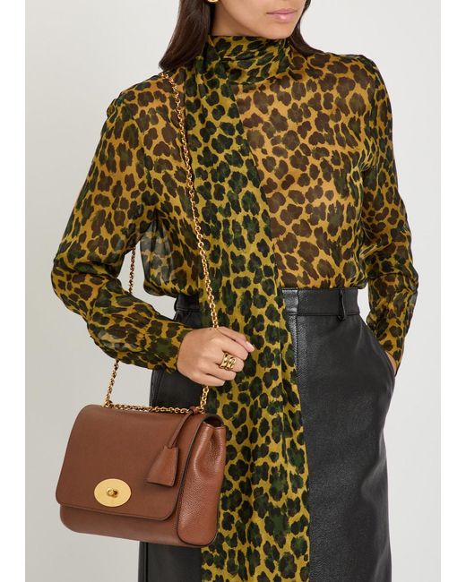 Mulberry Brown Lily Medium Grained Leather Shoulder Bag