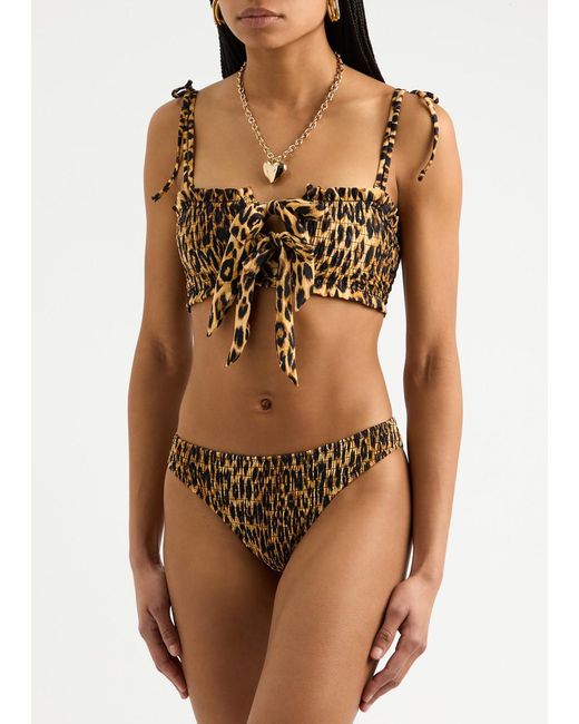 Damson Madder Metallic Lexie-Print Bikini Top