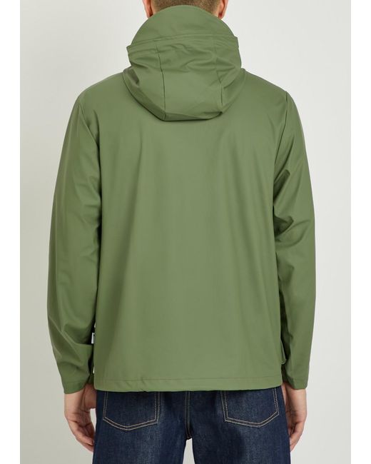 Rains Green Hooded Waterproof Jacket for men