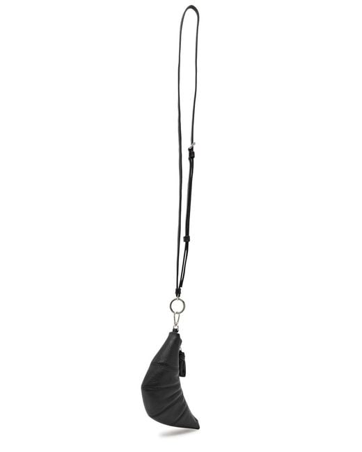 Lemaire Black Croissant Leather Cross-Body Coin Purse