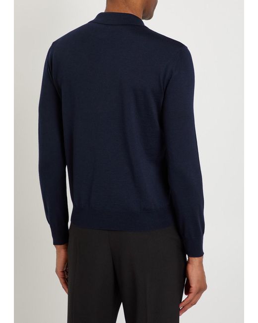 Valentino Garavani Blue Wool Polo Shirt for men
