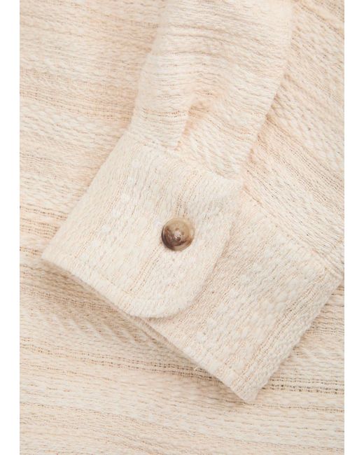 Les Deux Natural Jonas Embroidered Woven Overshirt Jacket for men