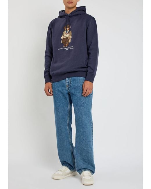 Polo Ralph Lauren Blue Hooded Cotton-Blend Sweatshirt for men