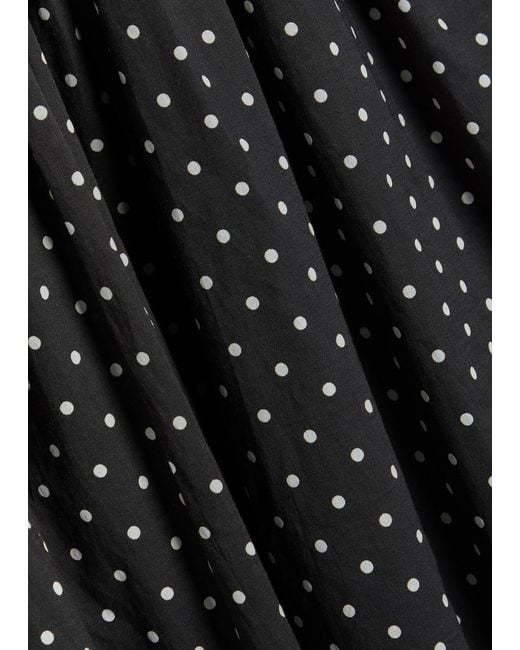 Faithfull The Brand Black Mira Polka Dot Cotton Maxi Dress