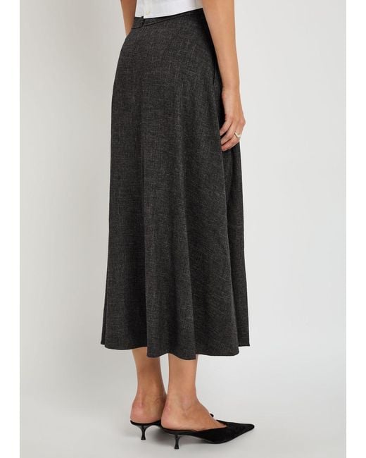 Vince Black Woven Midi Skirt