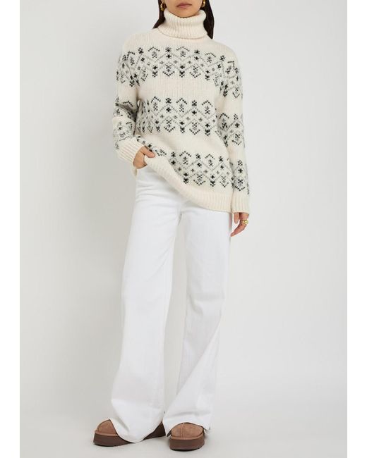 Moncler Gray Fair Isle Alpaca-Blend Jumper