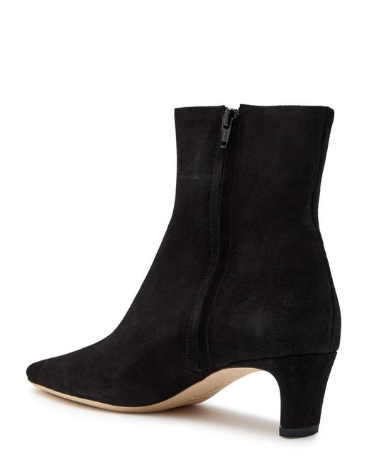 Staud Black Wally Suede Ankle Boots