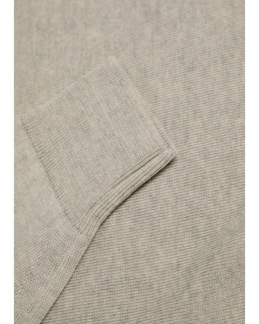 John Smedley White Tapton Half-Zip Merino Wool Jumper for men