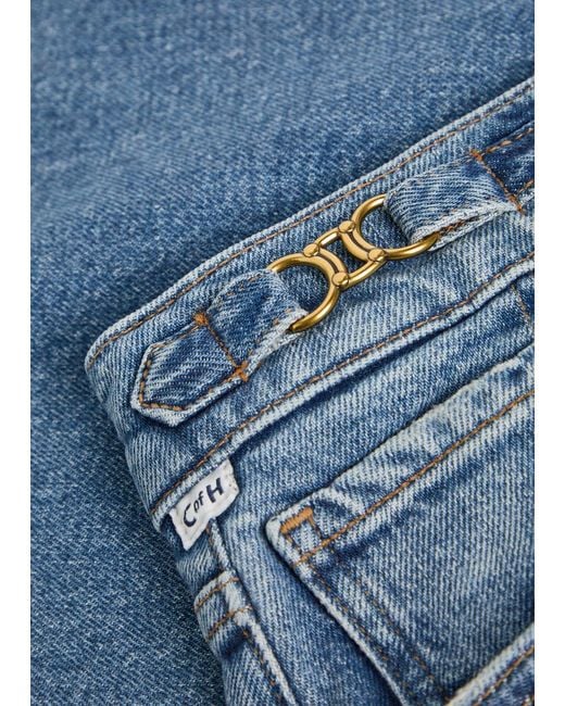 Citizens of Humanity Blue Blaine Horsebit-Embellished Slim Straight-Leg Jeans