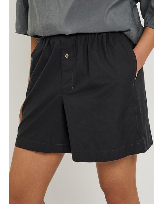Lemaire Black Cotton And Silk-Blend Boxer Shorts