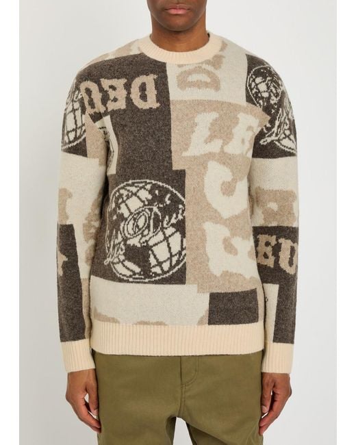 Les Deux Multicolor Globe Jacquard Knit Jumper for men