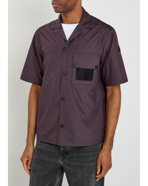 Moncler Purple Logo Ripstop Shell Shirt for men