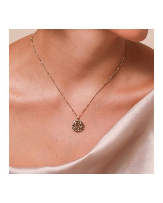 Astrid & Miyu Metallic Libra Crystal 18K-Plated Pendant Necklace