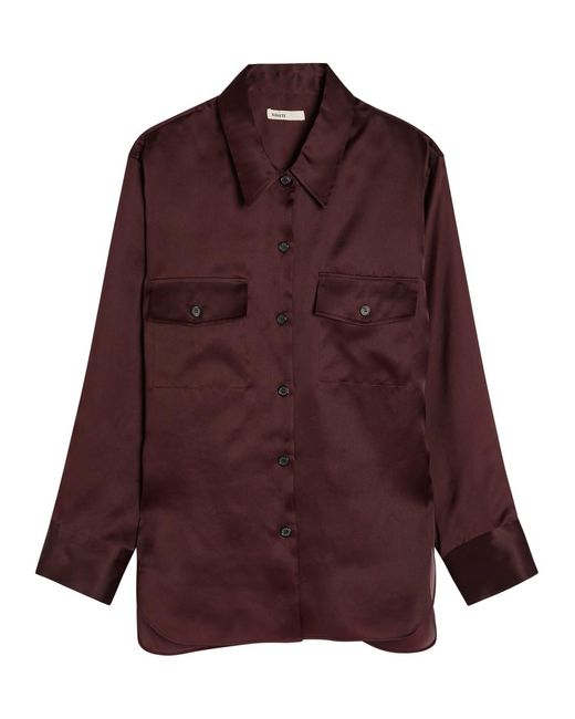 Khaite Purple Matteo Silk-Organza Shirt