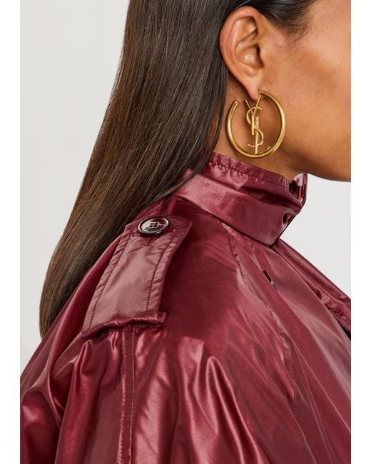 Saint Laurent Metallic Créoles Cassandre Hoop Earrings