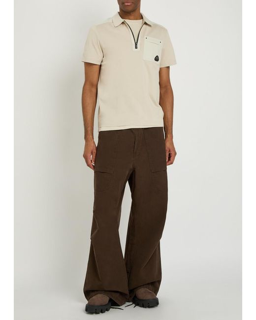 Moose Knuckles Natural Dalon Panelled Piqué Cotton Polo Shirt for men