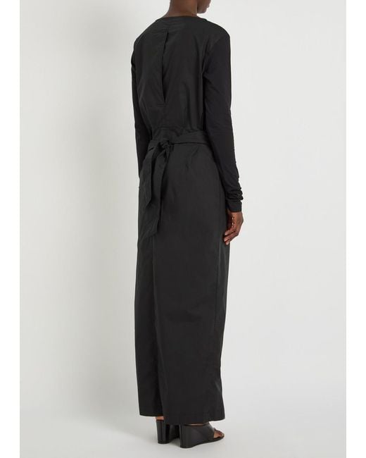 Our Legacy Black Twisted Wrap-Tie Cotton Dress