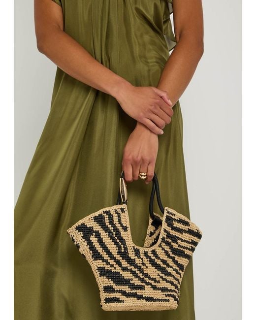 Zimmermann Pink Goldentime Crochet Raffia Tote