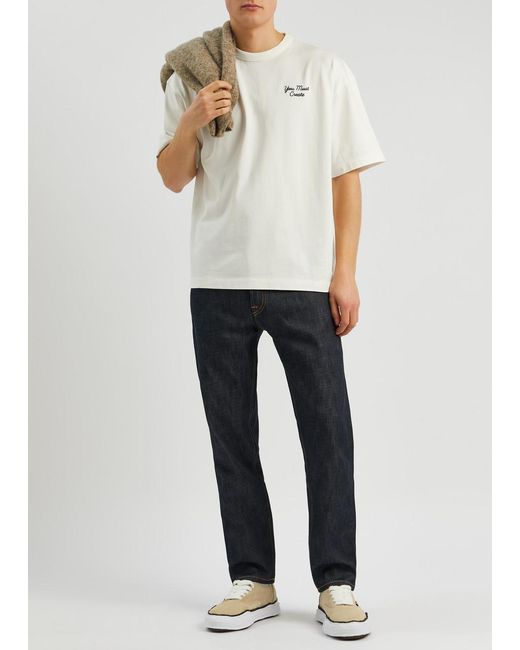 YMC White Triple Embroidered Cotton T-shirt for men
