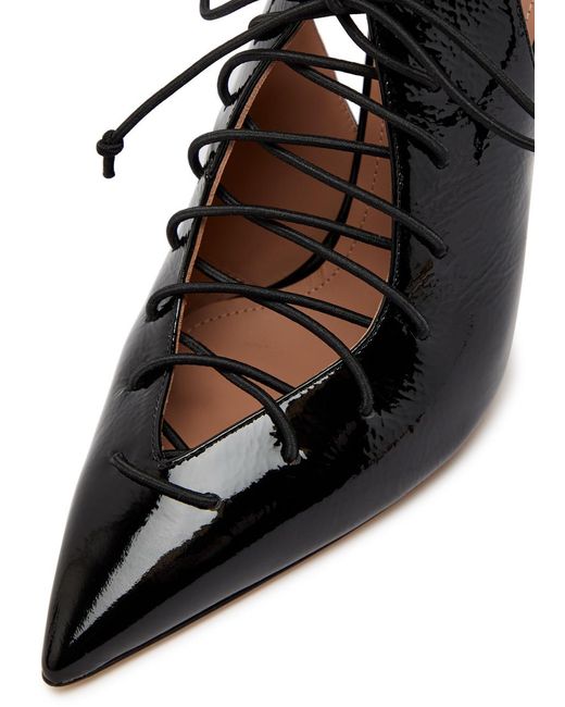 Malone Souliers Black Alia 90 Patent Leather Slingback Pumps
