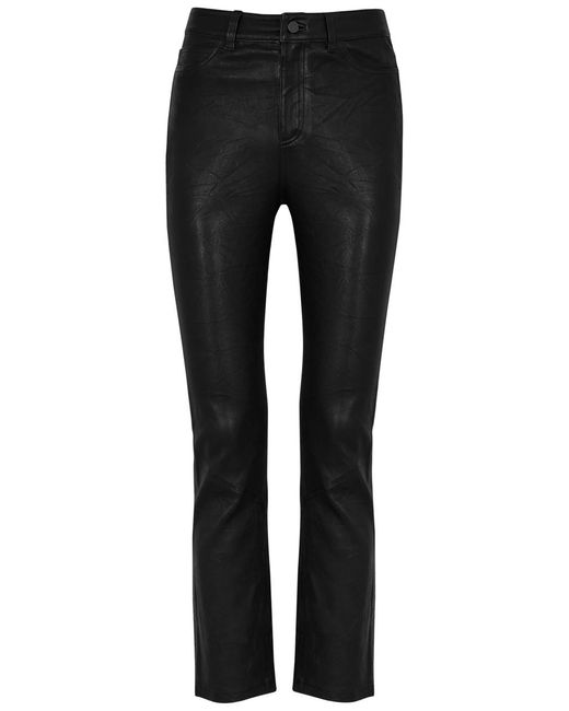 PAIGE Black Cindy Leather Trousers