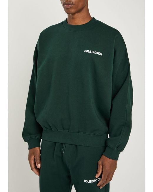 Cole Buxton Green Logo-Print Cotton Sweatshirt for men