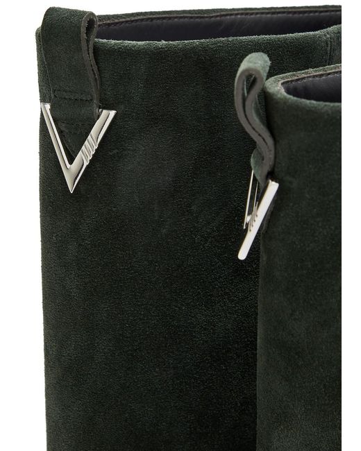 The Attico Black Robin Layered Suede Combat Boots