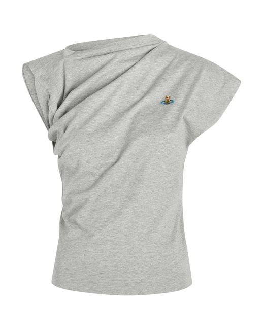 Vivienne Westwood Gray Hebo Asymmetric Cotton T-Shirt