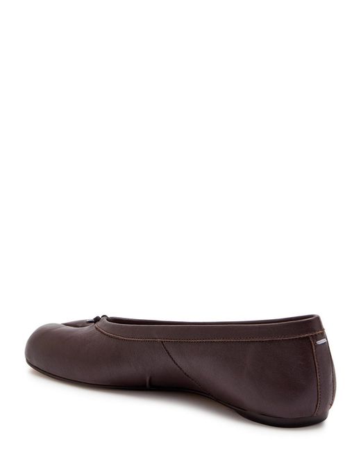Maison Margiela Brown Tabi Leather Ballet Flats