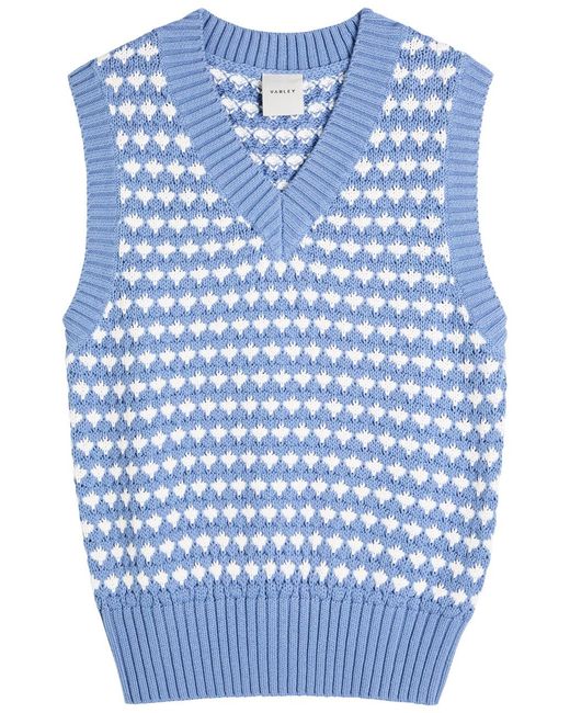 Varley Blue Antonella Patterned Knit Vest