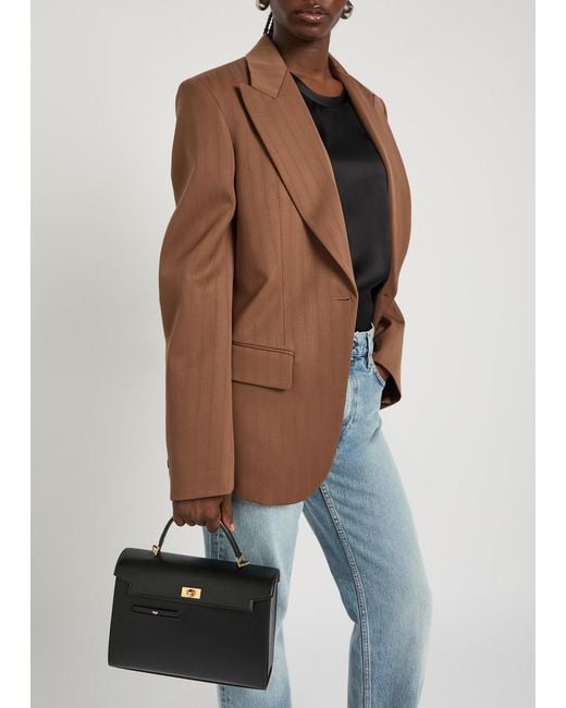 Anya Hindmarch Black Mortimer Leather Top Handle Bag