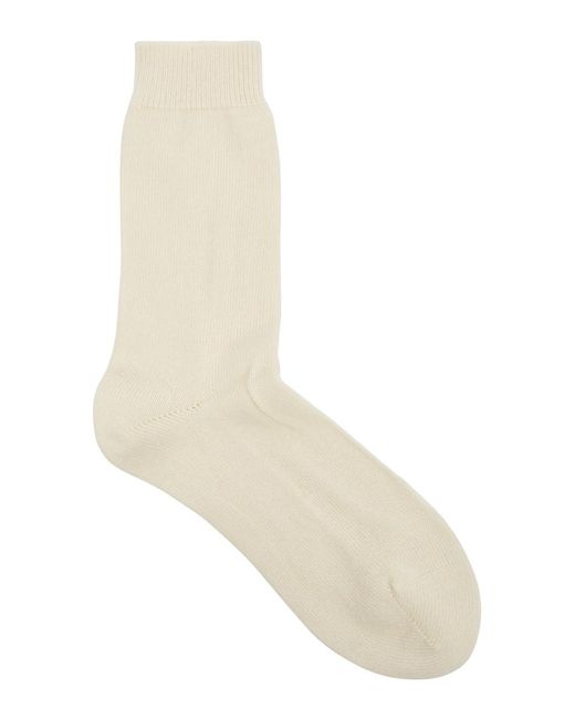 Falke White Cosy Wool-blend Socks