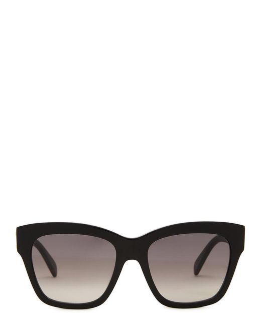 Céline Black Oversized Square-frame Sunglasses , Graduated Lenses, Designer Plaque At Temples, 100% Uv Protection