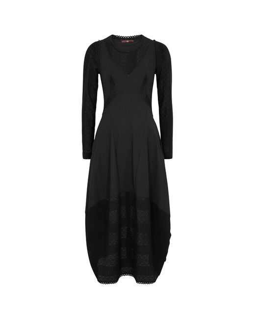 High Black Ensemble Panelled Stretch-Jersey Dress