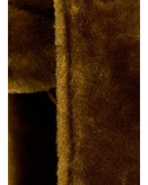 Nour Hammour Brown Shearling Sash Belt