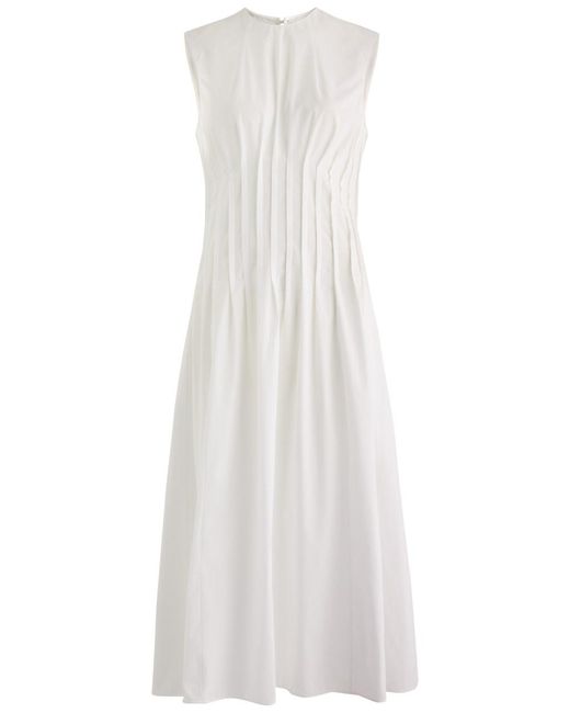 Khaite White Wes Cotton Midi Dress