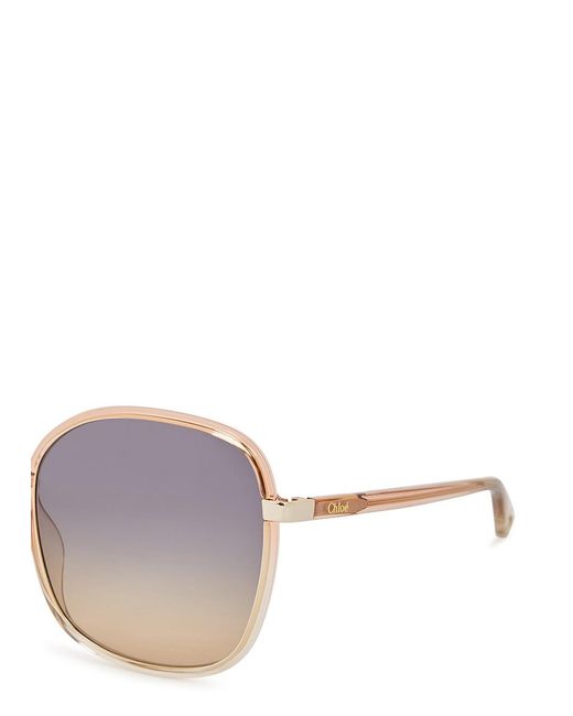 Chloé Orange Chloé Franky-Tone Square-Frame, Sunglasses