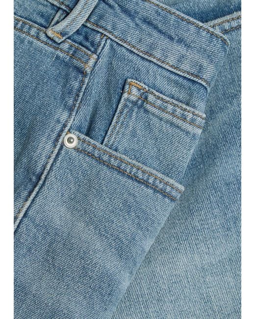 GOOD AMERICAN Blue Good Everyday Stretch-Denim Shorts
