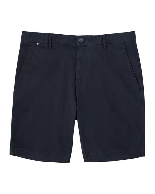 Boss Blue Slice Stretch-Cotton Shorts for men
