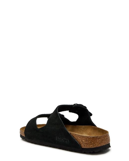 Birkenstock Black Arizona Suede Sliders