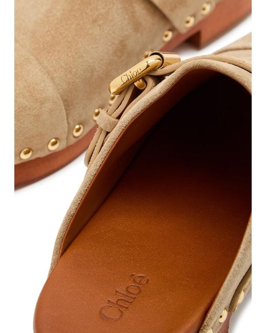 Chloé Brown Leather Jeannette Clogs 50