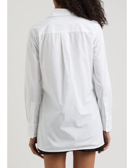 16Arlington White Marley Embellished Cotton-Poplin Shirt
