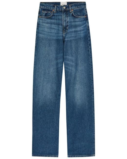 Reformation Blue Cary Wide-Leg Jeans