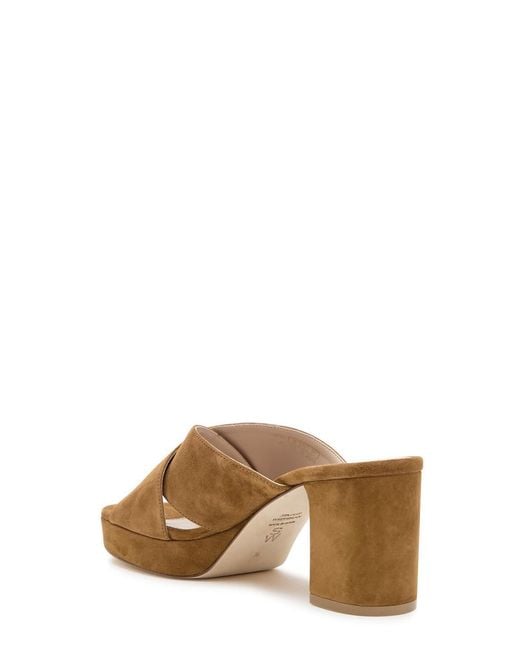Stuart Weitzman Brown Dayna 80 Suede Platform Sandals