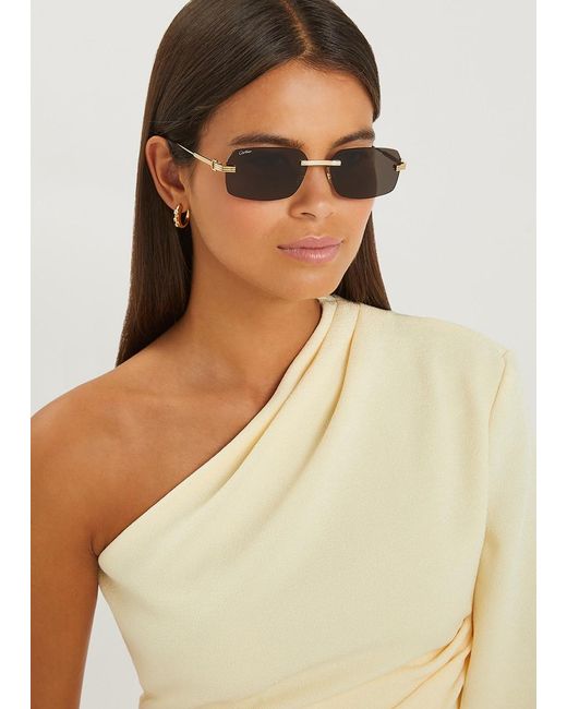 Cartier Brown Première De -Tone Rimless Sunglasses, Sunglasses for men