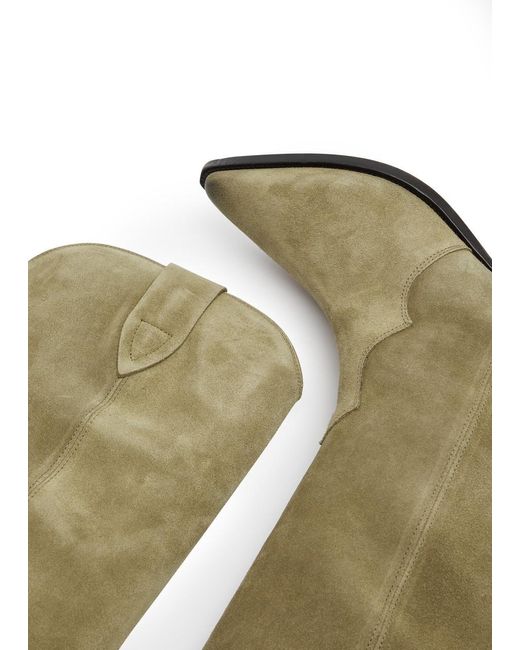 Isabel Marant Green Denvee 50 Suede Knee-high Boots
